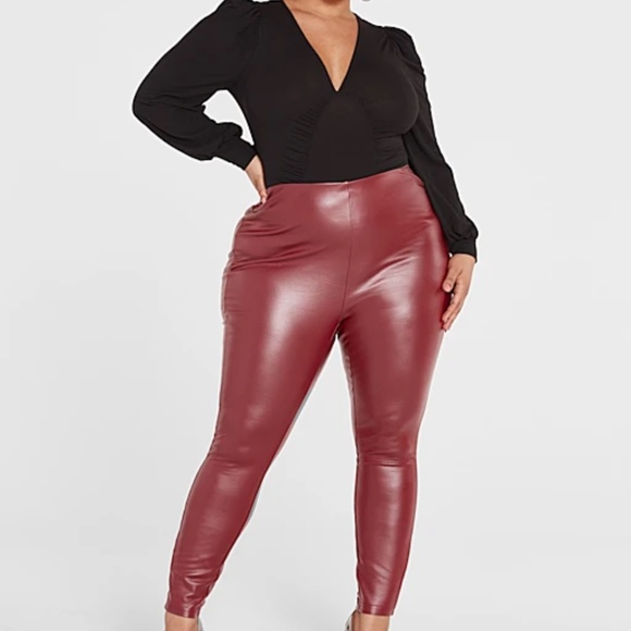 Fashion to Figure Pants - Fashion to Figure Coated Faux Leather Leggings Size 3X